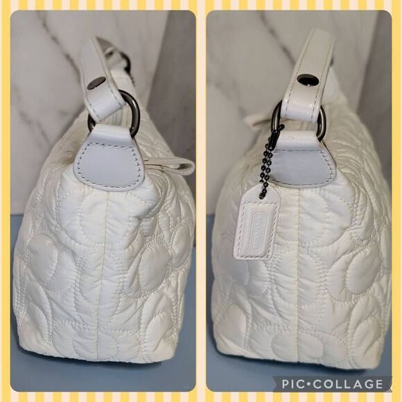 Coach Y2K Signature C Quilted White Mini Pouchette Shoulder Bag - Picture 4 of 7